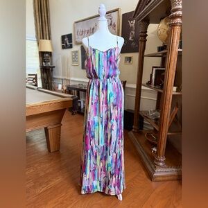 Multicolor Spaghetti Strap Maxi Dress
